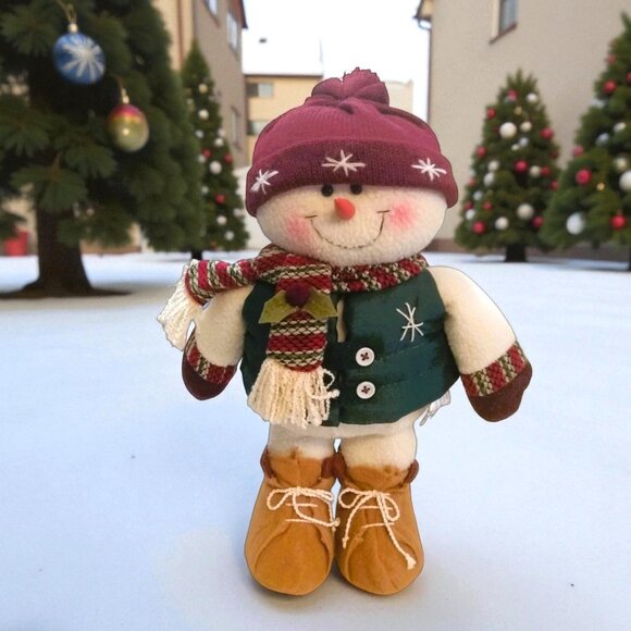 Costco 14" Plush Decorative Snowman With Box - Picture 1 of 14